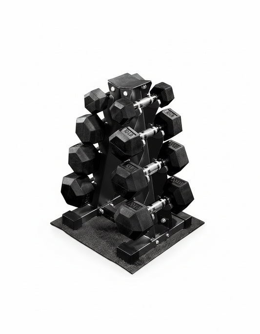 Rubber Coated Hex Dumbbell Weight Set with Storage Rack, 100LB or 150LB or 200LB Set, 5-20 Lbs or 5-25 Lbs or 10-30 Lbs Pairs
