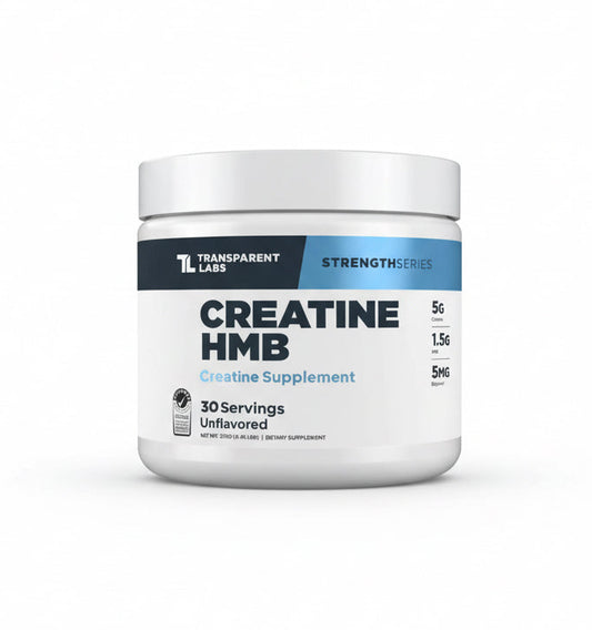 Creatine HMB - Creatine Monohydrate Powder with HMB for Muscle Growth, Increased Strength, Enhanced Energy Output, and Improved Athletic Performance - 30 Servings, Unflavored